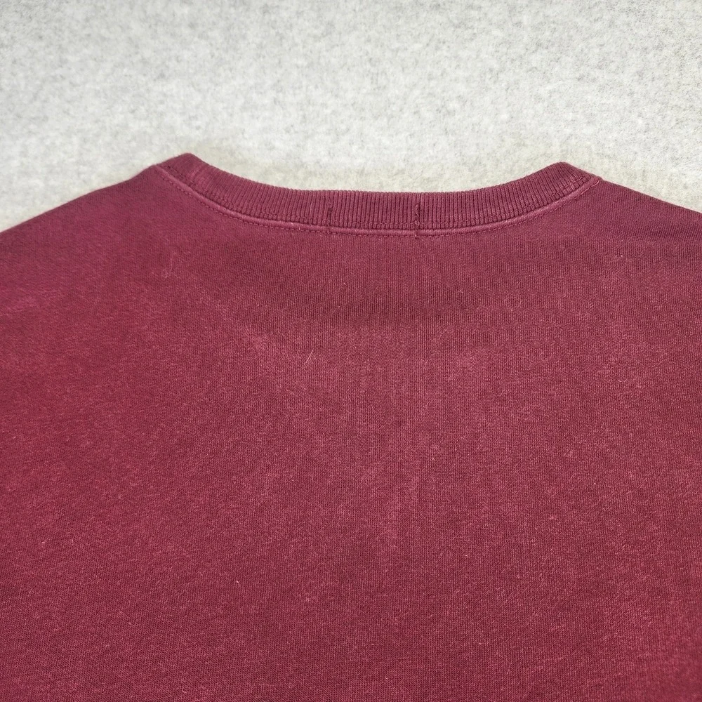 Polo Ralph Lauren Bear Mens Large Crewneck Fleece Sweater Sweatshirt Burgundy - Picture 7 of 9